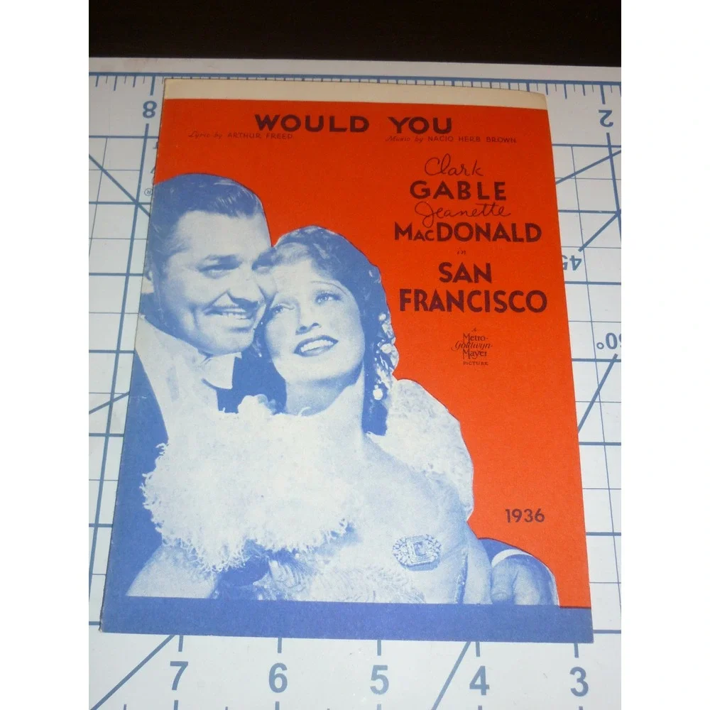 San Francisco Movie Sheet Card Clark Gable 1936 Travel Letter